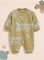 Load image into Gallery viewer, Little Angels Khaki Happy Crew All In One