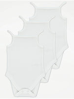 Load image into Gallery viewer, White Strappy Sleeveless Bodysuits 3 Pack