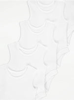 Load image into Gallery viewer, White Sleeveless Bodysuits 5 Pack