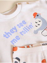 Load image into Gallery viewer, Little Angels Skating Pigeon Sweatshirt and Leggings Set