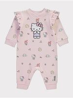 Load image into Gallery viewer, Hello Kitty Pink Frill Shoulder Footless All In One