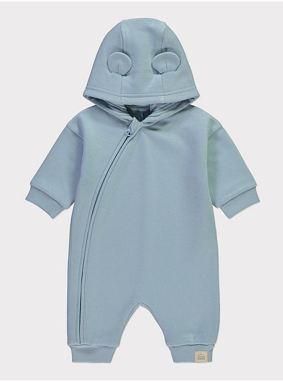 Blue Ear Detail Hooded Zip All in One