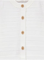 Load image into Gallery viewer, White Striped Knitted All In One and Hat Outfit
