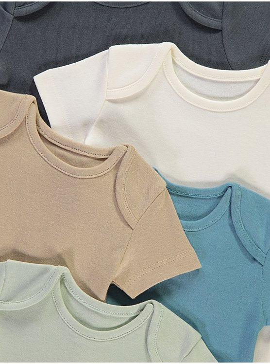 Plain Short Sleeve Bodysuits 10 Pack