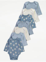 Load image into Gallery viewer, Stars Long Sleeve Bodysuits 7 Pack
