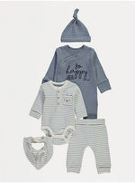 Load image into Gallery viewer, Blue Stripe Slogan 5 Piece Starter Set
