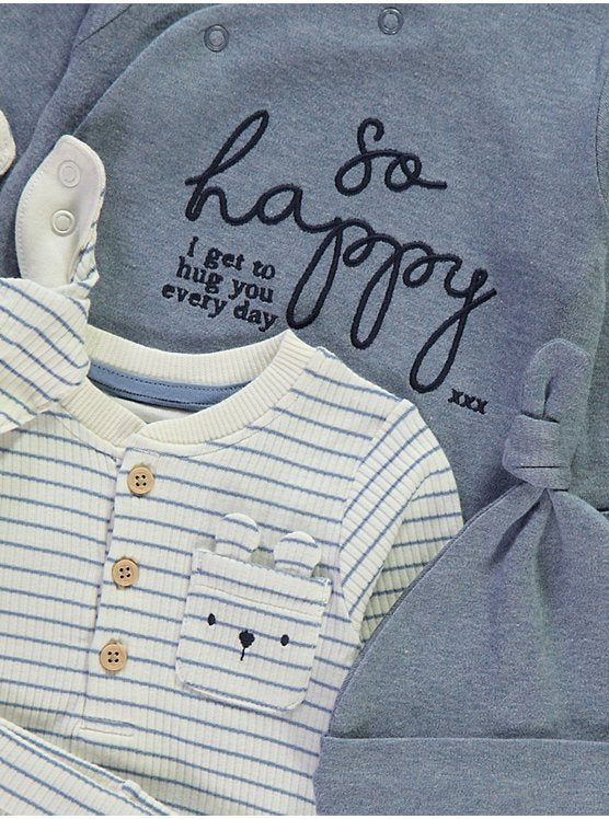 Blue Stripe Slogan 5 Piece Starter Set