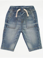 Load image into Gallery viewer, Faded Mid Wash Carpenter Jeans
