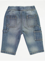 Load image into Gallery viewer, Faded Mid Wash Carpenter Jeans
