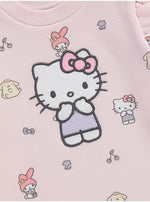 Load image into Gallery viewer, Hello Kitty Pink Frill Shoulder Footless All In One
