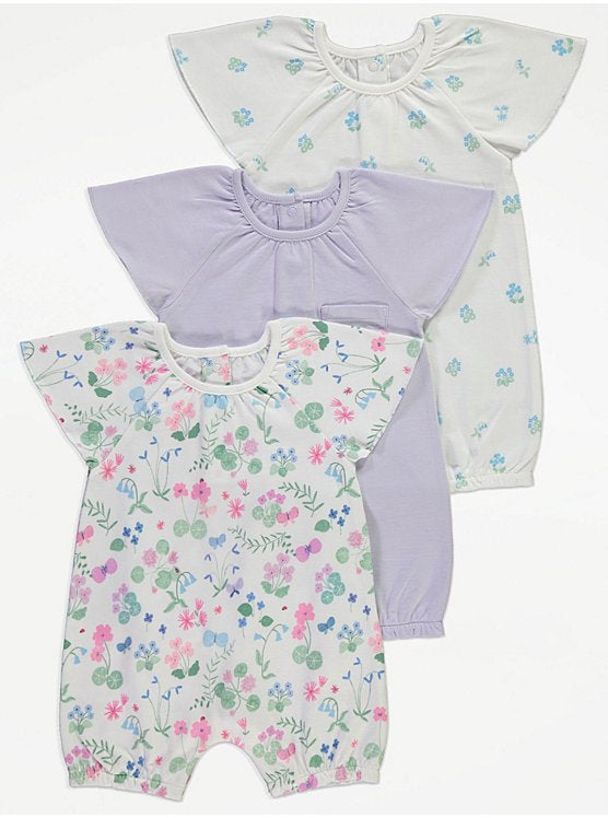 Floral Rompers 3 Pack