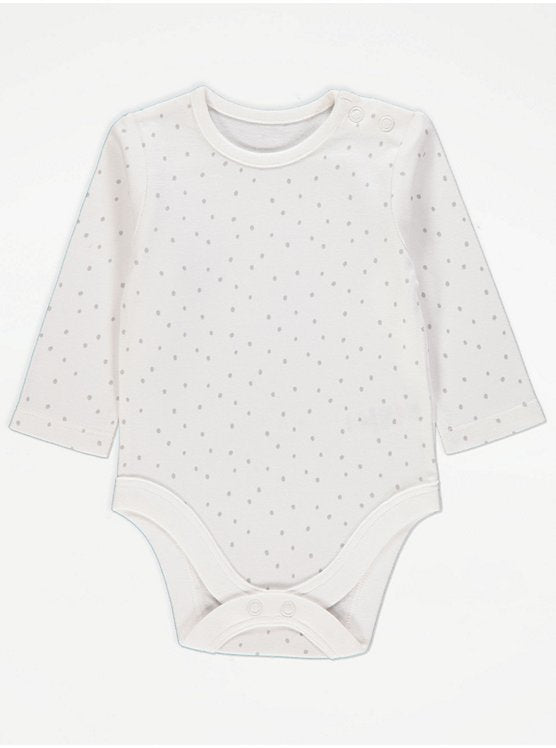 White Bunny Dungarees and Spotty Bodysuit Outfit