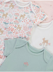 Floral Deer Short Sleeve Bodysuits 10 Pack