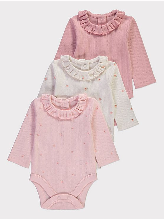 Pink Pointelle Bodysuits 3 Pack