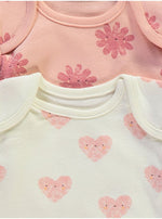 Load image into Gallery viewer, Pink Flower Heart Long Sleeve Bodysuits 7 Pack
