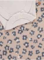 Load image into Gallery viewer, Leopard Fleece Pinafore Bodysuit and Tights Outfit
