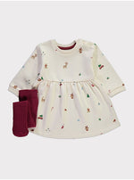Load image into Gallery viewer, Christmas Cream Sweatshirt Dress and Tights Outfit
