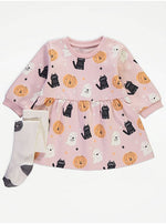 Load image into Gallery viewer, Halloween Sweatshirt Dress and Tights Outfit
