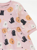 Load image into Gallery viewer, Halloween Sweatshirt Dress and Tights Outfit
