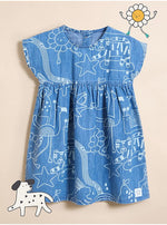 Load image into Gallery viewer, Little Angels Fun Graphics Short Sleeve Denim Dress
