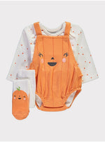 Load image into Gallery viewer, Halloween Pumpkin Romper Bodysuit and Tights Outfit
