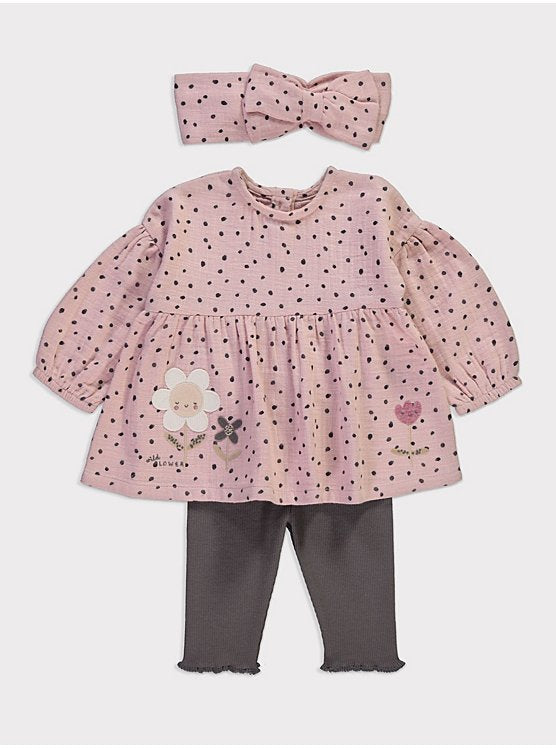 Pink Long Sleeve Top Leggings and Headband Outfit please